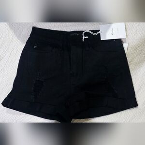 KanCan Black Distressed Jean Shorts